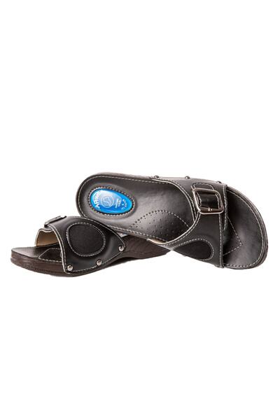 ARWEX Anatomik Bayan Terliği Topuk Jelli Kemik Çıkıntısı Takviyeli Siyah