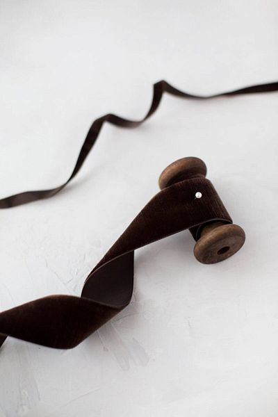 E Elmas Βελούδινη κορδέλα σκούρο καφέ (2cm - 5m)