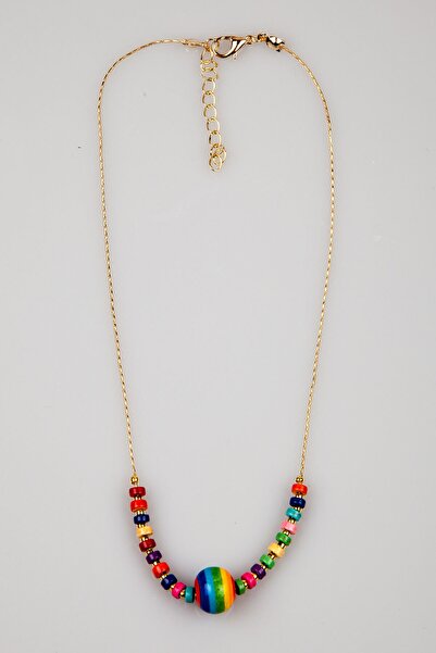 Lila Rosa El Yapımı Etnik Seramik Kolye