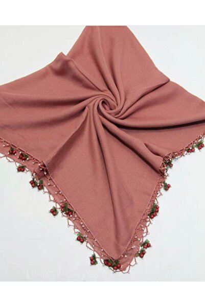 ALLURİNG Soğan Kabuğu Rengi El Işlemeli Kiraz Oyalı Boncuklu Yazmalar