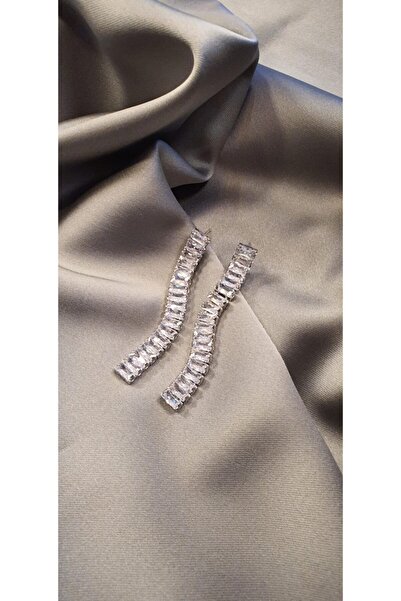 Labone Accessories Baget Taşlı Su Yolu Silver Küpe