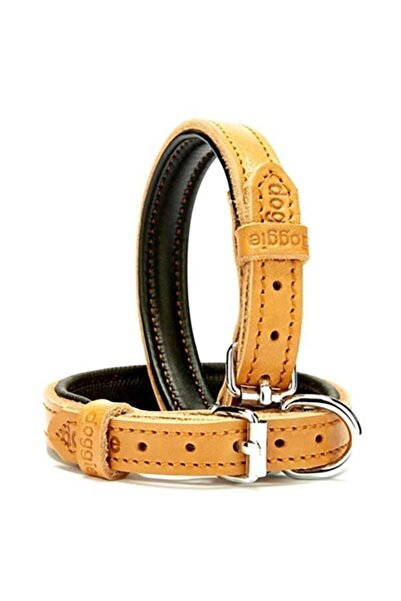 Doggie Yumuşak Firstclass Deri Boyun Tasması Camel 1,5x25-30 Cm