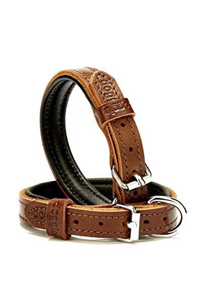 Doggie Yumuşak Deri Pedli Firstclass Köpek Boyun Tasması Kahve FCBT-1510 M