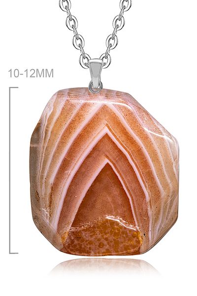 Tesbih Atölyesi Natural Agate Stone - Certified and Veined Necklace