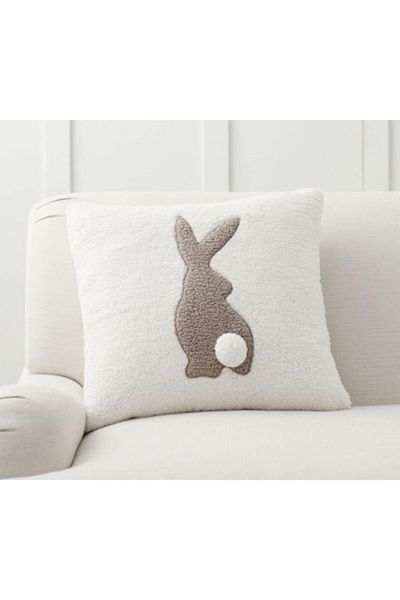 EACHTOME Rabbit Teddy Throw Pillow