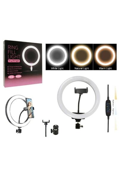 EN SİGA 10 Inç Ring Light Sadece Halka Led 3 Renkli Ayarlanabilir Tiktok Yout...