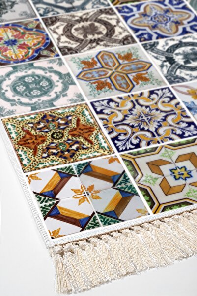 Alanur Home Eco Trend Djt Washable Non-Slip Base 3-Piece Bedroom Set Mu144 Patchwork Colorful