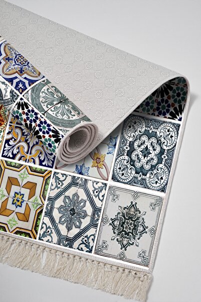 Alanur Home Eco Trend Djt Washable Non-Slip Base 3-Piece Bedroom Set Mu144 Patchwork Colorful