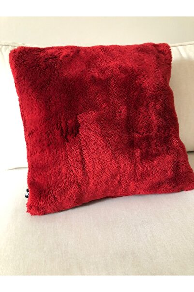 sevaradekor Plush Throw Pillow Cover Red