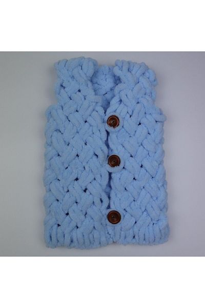DMINI Puffy Hand Knitted Baby Vest and Booties Set / Newborn