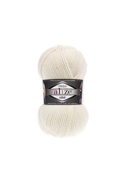 Alize Superlana Midi 62 Light Cream Medium Thick Wool Hand Knitting Rope