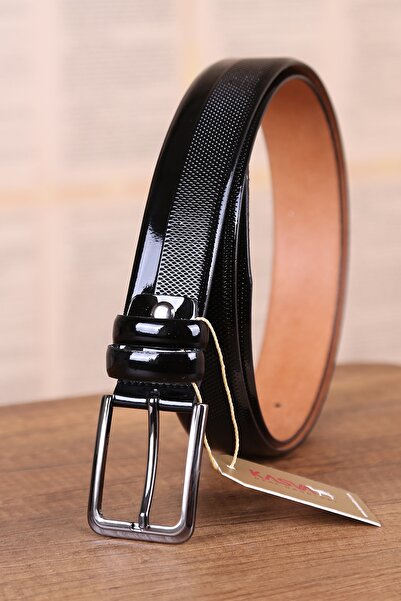 KASVA DERİ 3.5 cm Black Patent Leather Patterned Original 100% Genuine Leathe...