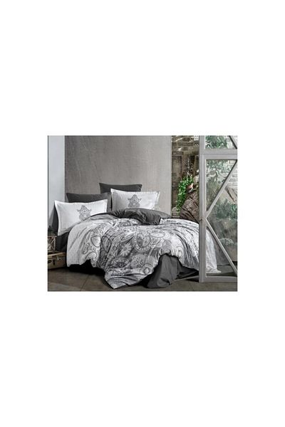 Clasy Ranforce Duvet Cover Set Single Azka V1 Anthracite