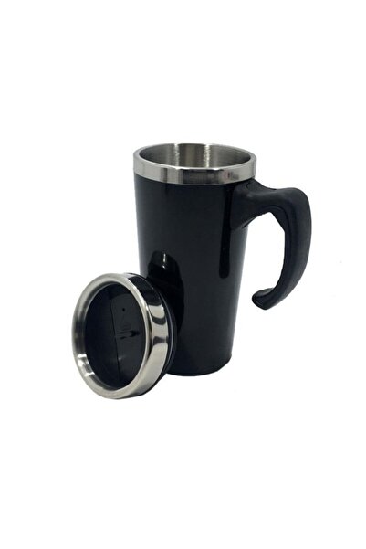 abnturk Uzun Termos Kupa Bardak Içi Çelik Kulplu 500 Ml Kahve Kupası 6034