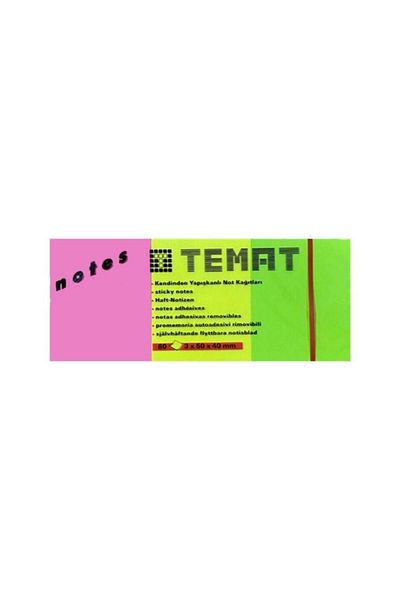 Temat 3x50x40 Mm Note Paper Mixed Color