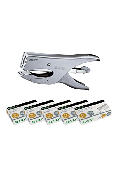 Leitz مشبك تثبيت من النوع الرمادي 5549 + 5 قطع من أسلاك تثبيت ليتز