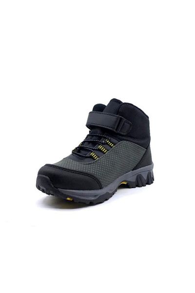 Cool Χακί Μαύρες Αγορίστικές Μπότες Velcro