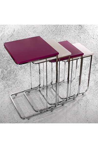 Veys Sehpa Veys Vegas Zigon Sehpa - - Fuşya - Beyaz