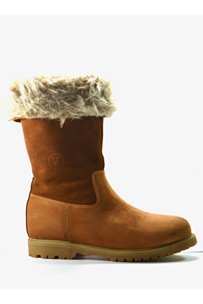 Onlo Y.075 Справжня шкіра Нубук Коричневі шерстяні шкарпетки Снігові черевики