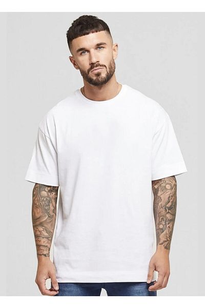DEEPSENCE White Men's Oversize T-Shirt - Lotus Back Print