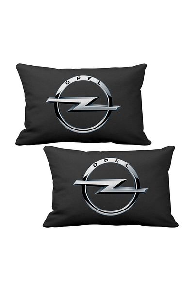 ASR Opel 2 Piece Luxury Car Neck Pillow Black And Wooden Logo Keychain