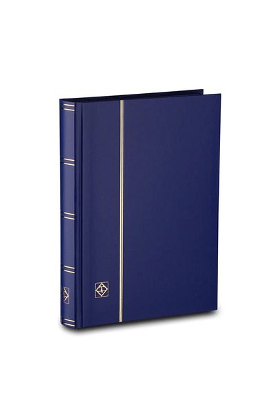 Leuchtturm دفتر طوابع 64 ورقة (A4 Comfort) جلد أزرق، صفحة سوداء