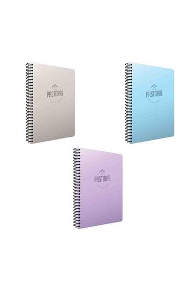 Gıpta Pastoral Spiral A4 72 Sheets Pp Cover Notebook Set Unlined-flat 3 Pieces