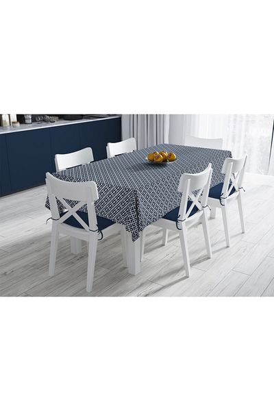 Adawall Blue Geometric Tablecloth 160x220cm