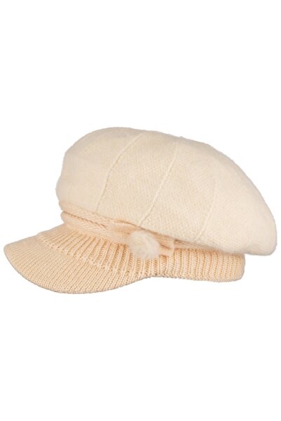 Suyutti Arıcı Store Yeni Sezon Içi Polarlı Bej Renk Angora Bayan Siperli Bere