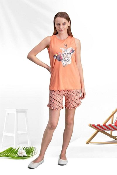 Arnetta Σετ πιτζάμες γυναικείο σορτς Seahorse Karmelange