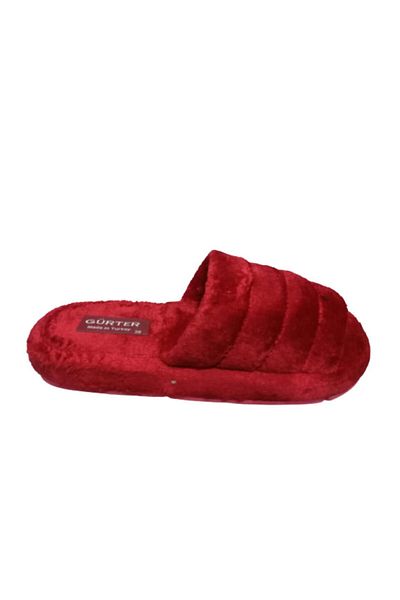 gürter Gr074-020 Women's Red Indoor Open Front Plush Slippers