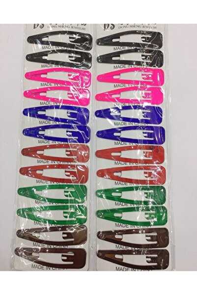 Sln Gümüş 24 Adet Büyük Renkli Çıtçıt Toka