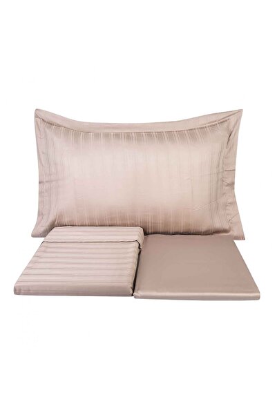 Karaca Home Charm Bold Beige Satin 100% Cotton Double Duvet Cover Set