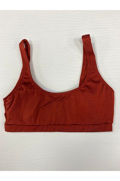 No Gossip Top de bikini sport din stofă cu snur