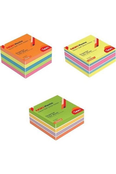 Noki Memo 75x75 Neon Adhesive Cube Block 450 Sf Set of 3