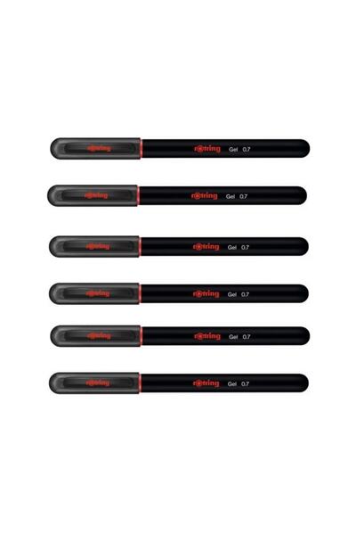Rotring Jel Mürekkepli Tükenmez Kalem Siyah 6'lı