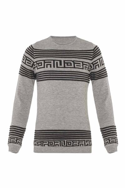 Cipo&Baxx Bp103 Patterned Gray Children's Sweater
