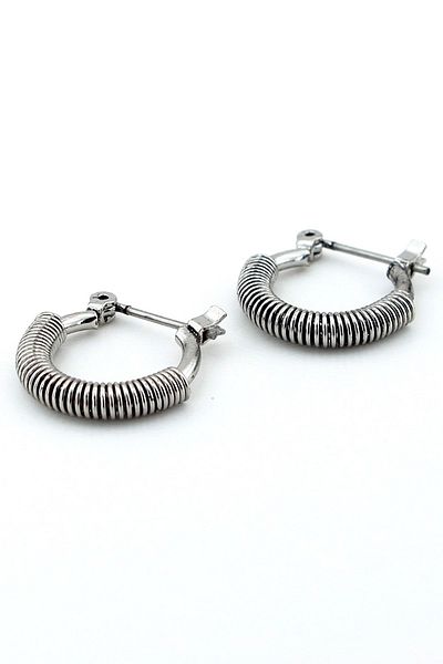 Solfera Bow Shaped Silver Color Steel Unisex Men's Women's Hoop Earrings E952