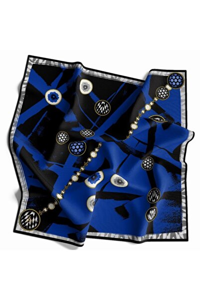 19V69 ITALIA Geometrik Zincir Desen Gold Seri Twill Eşarp Askısı Ve Hediyelik...