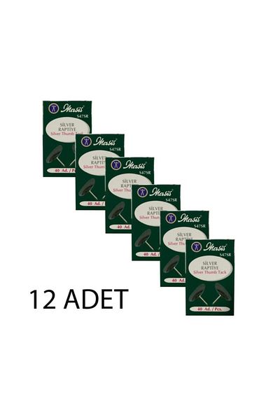 Masis Ασημένια πινέζα 40 Συσκευασία S47sr 12 Τεμάχια