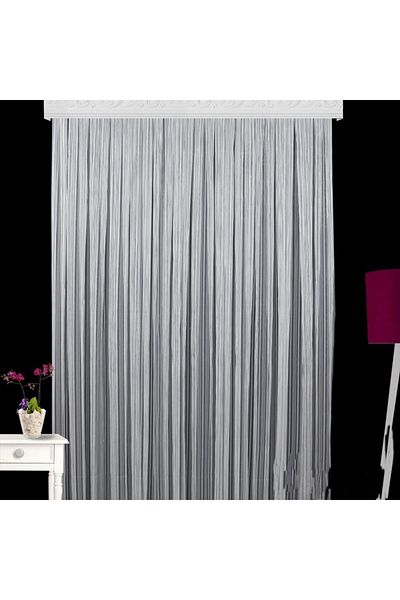 Brillant Simple Striped Virtual Floor - Plain Tulle Curtain, 1/3