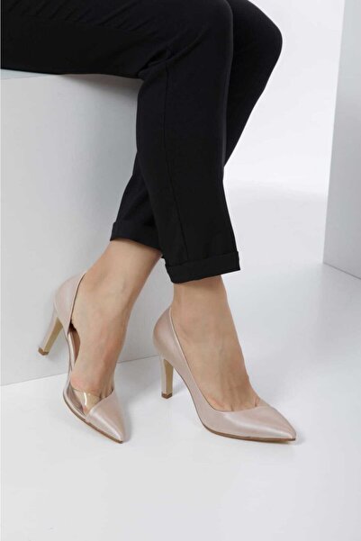 Night Shoes Kadın Şeffaf Bej Topuklu