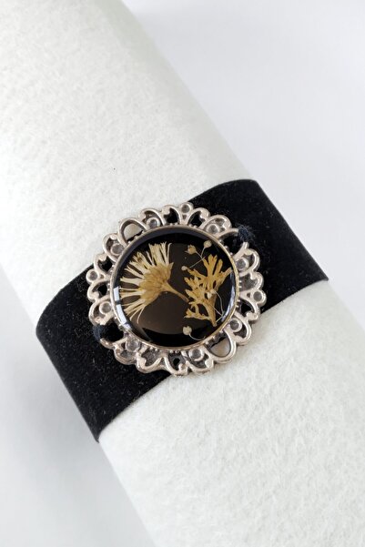 Halley Concept سوار نسائي مصنوع يدويًا بتصميم خاص من الإيبوكسي الزهري الحقيقي