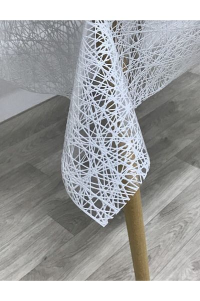 Yıldızhome Față de masă din pânză uleioasă de lux, acoperită transparentă, albă