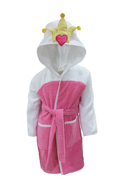 Lucy and Home 100% Cotton Princess Motif Children's Bathrobe