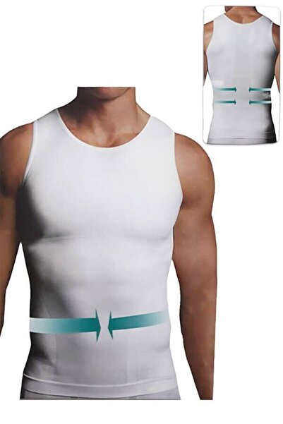 bejamonti Men's Corset Undershirt - Double Layer and Tightening