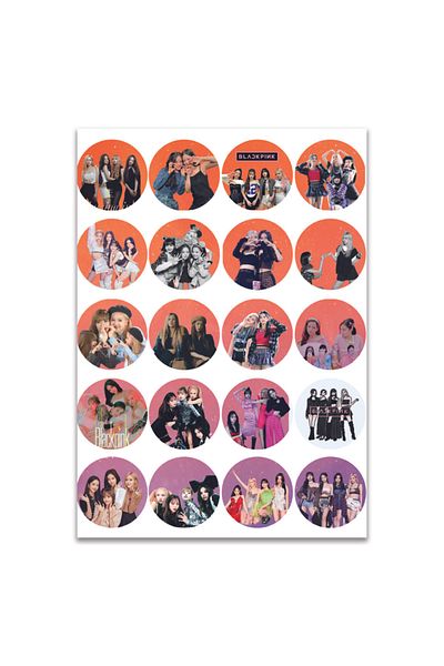 Güneş Kırtasiye Αυτοκόλλητο Blackpink 20 Στρογγυλό Αυτοκόλλητο 50 Χλστ