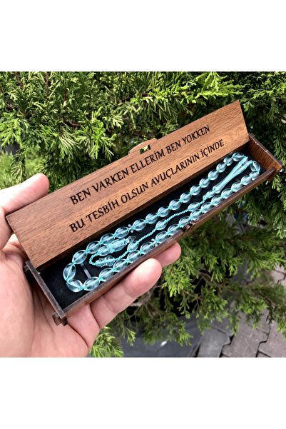 KANUNİ TESBİH Sistem verde apă cu cutie din lemn tăiată de orz Mărgele de rug...