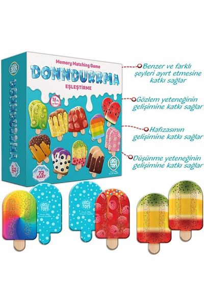 Circle Toys 18 شهرًا+ بطاقات مطابقة الآيس كريم