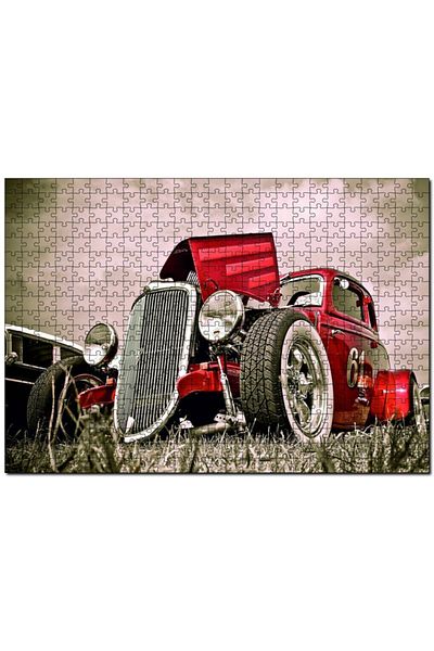 Cakapuzzle Classic Red Hot Rod Car Visual 1000 Piece Puzzle Jigsaw Puzzle Mdf (Wooden)